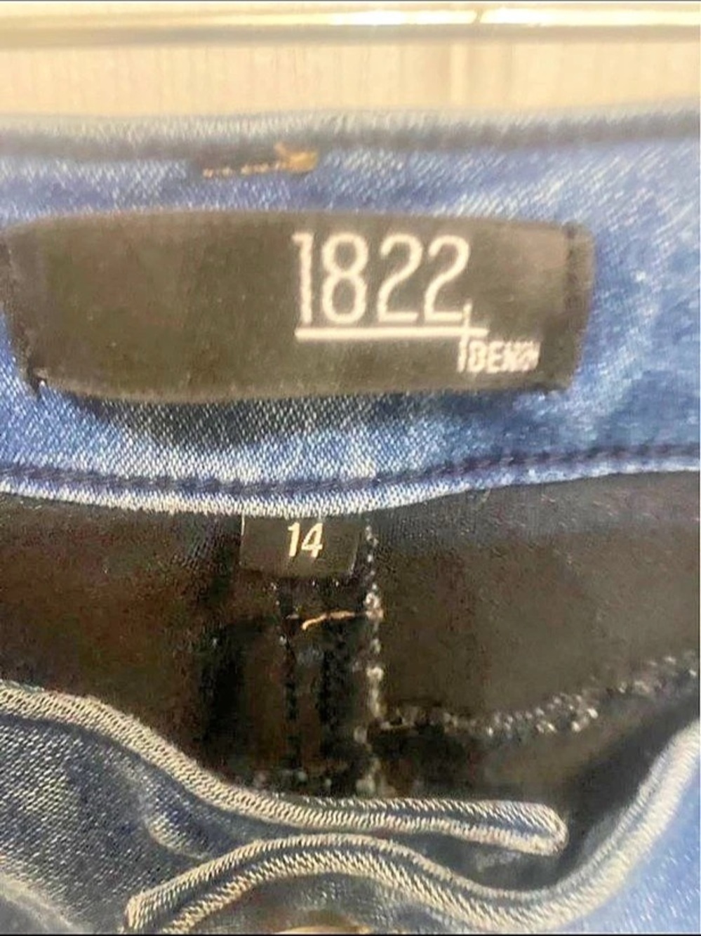 1822 Denim Boot Cut Distressed Jeans Blue Waist 14
